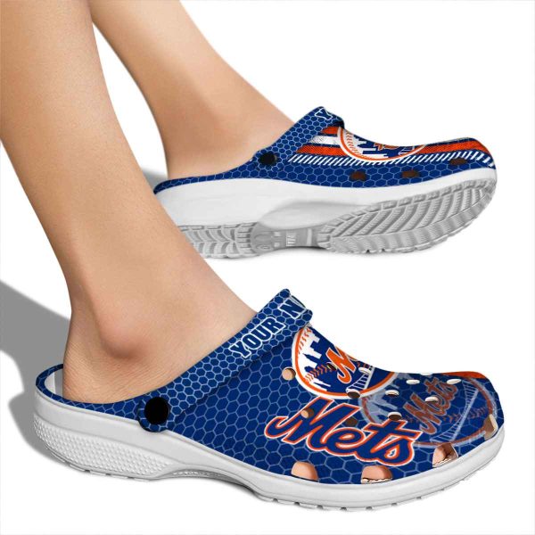 Customized New York Mets Contrasting Stripes Crocs High quality