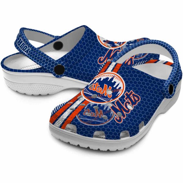 Customized New York Mets Contrasting Stripes Crocs Latest Model