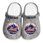 Customized New York Mets Cracked Texture Crocs Best selling