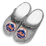 Customized New York Mets Cracked Texture Crocs Best selling
