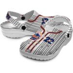 Customized New York Mets Pinstripe Pattern Crocs Best selling