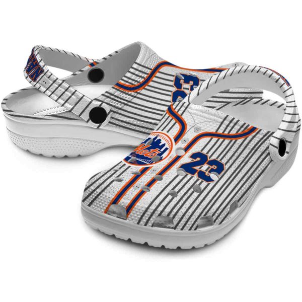 Customized New York Mets Pinstripe Pattern Crocs Latest Model