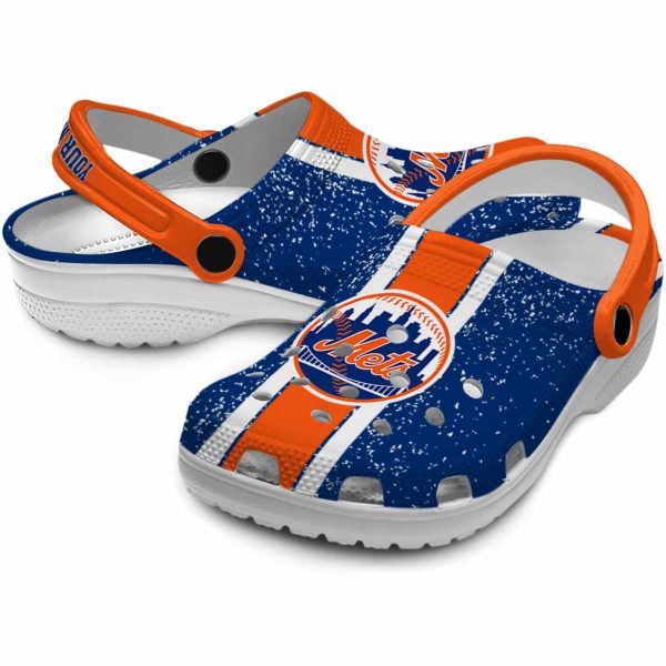 Customized New York Mets Vertical Stripes Crocs Latest Model