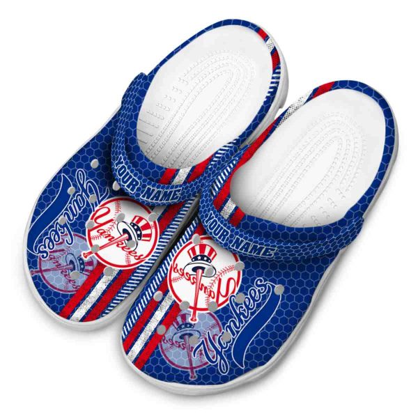 Customized New York Yankees Contrasting Stripes Crocs Trendy
