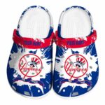 Customized New York Yankees Splatter Pattern Crocs Best selling