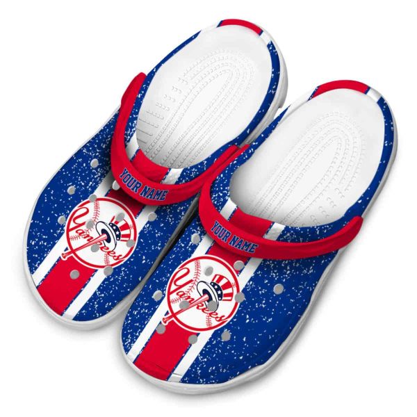 Customized New York Yankees Vertical Stripes Crocs Trendy