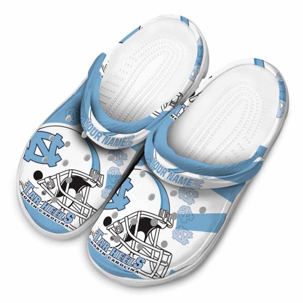 Customized North Carolina Tar Heels Football Helmet Crocs Trendy
