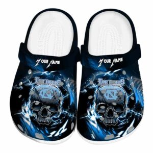 Customized North Carolina Tar Heels Gothic Skull Crocs Best selling
