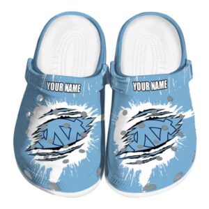 Customized North Carolina Tar Heels Splash Motif Background Crocs Best selling
