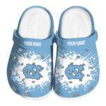 Customized North Carolina Tar Heels Splatter Background Crocs Best selling