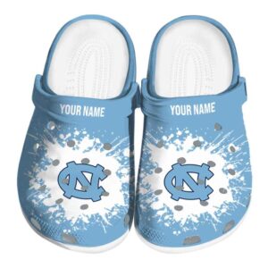 Customized North Carolina Tar Heels Splatter Background Crocs Best selling