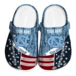 Customized North Carolina Tar Heels Star Spangled Side Pattern Crocs Best selling