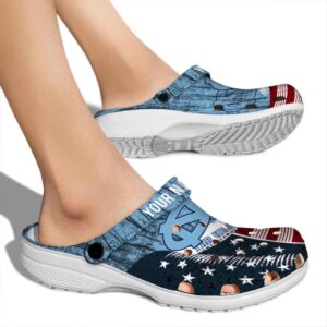 Customized North Carolina Tar Heels Star Spangled Side Pattern Crocs High quality