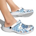 Customized North Carolina Tar Heels Zigzag Paint Burst Crocs Best selling