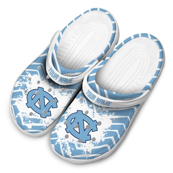 Customized North Carolina Tar Heels Zigzag Paint Burst Crocs Trendy