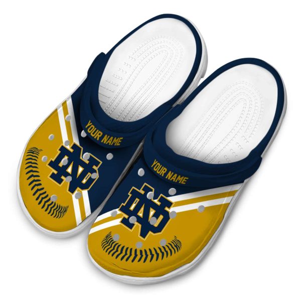 Customized Notre Dame Fighting Irish Baseball Motif Crocs Trendy