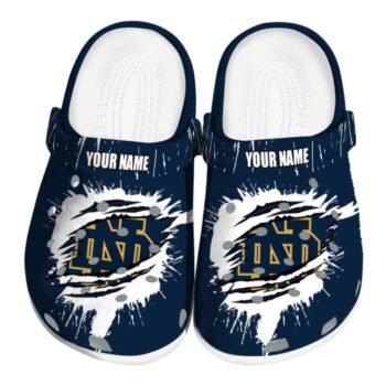 Customized Notre Dame Fighting Irish Splash Motif Background Crocs Best selling