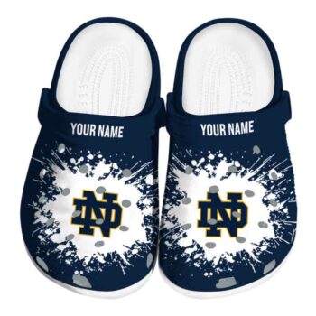 Customized Notre Dame Fighting Irish Splatter Background Crocs Best selling