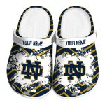 Customized Notre Dame Fighting Irish Zigzag Paint Burst Crocs Best selling