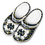 Customized Notre Dame Fighting Irish Zigzag Paint Burst Crocs Best selling