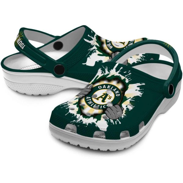 Customized Oakland Athletics Gripping Hand Crocs Latest Model