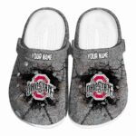 Customized Ohio State Buckeyes Cracked Ground Texture Crocs Best selling