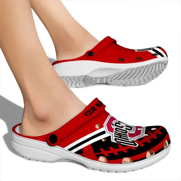 Customized Ohio State Buckeyes Football Motif Crocs High quality