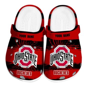 Customized Ohio State Buckeyes Paint Splatter Graphics Crocs Best selling