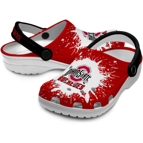 Customized Ohio State Buckeyes Splash Art Crocs Latest Model