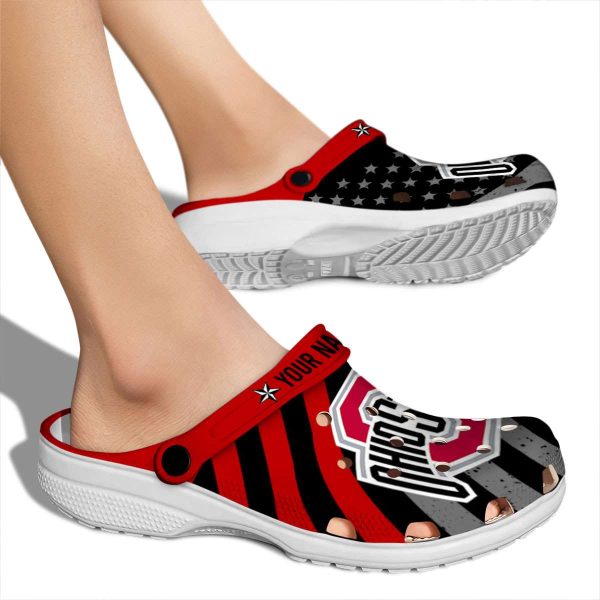 Customized Ohio State Buckeyes Star Spangled Graphic Crocs High quality