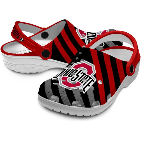 Customized Ohio State Buckeyes Star Spangled Graphic Crocs Latest Model