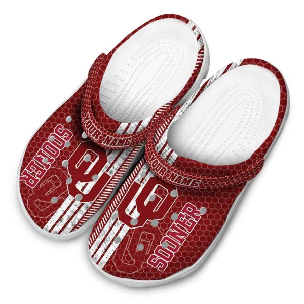 Customized Oklahoma Sooners Contrasting Stripes Crocs Trendy