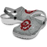Customized Oklahoma Sooners Cracked Texture Crocs Best selling