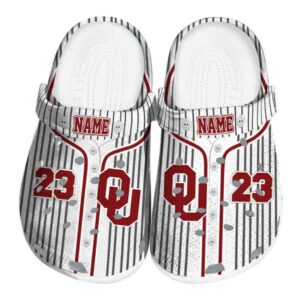 Customized Oklahoma Sooners Pinstripe Pattern Crocs Best selling