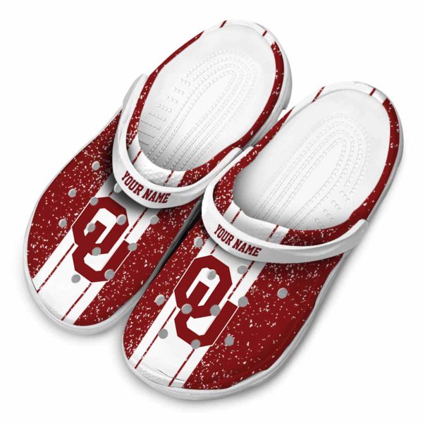 Customized Oklahoma Sooners Vertical Stripes Crocs Trendy