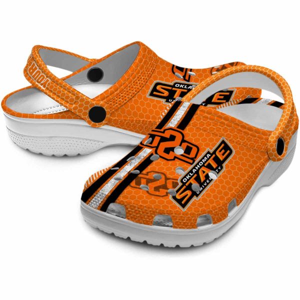 Customized Oklahoma State Cowboys Contrasting Stripes Crocs Latest Model