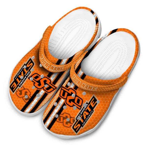 Customized Oklahoma State Cowboys Contrasting Stripes Crocs Trendy
