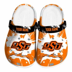 Customized Oklahoma State Cowboys Splatter Pattern Crocs Best selling