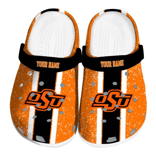 Customized Oklahoma State Cowboys Vertical Stripes Crocs Best selling