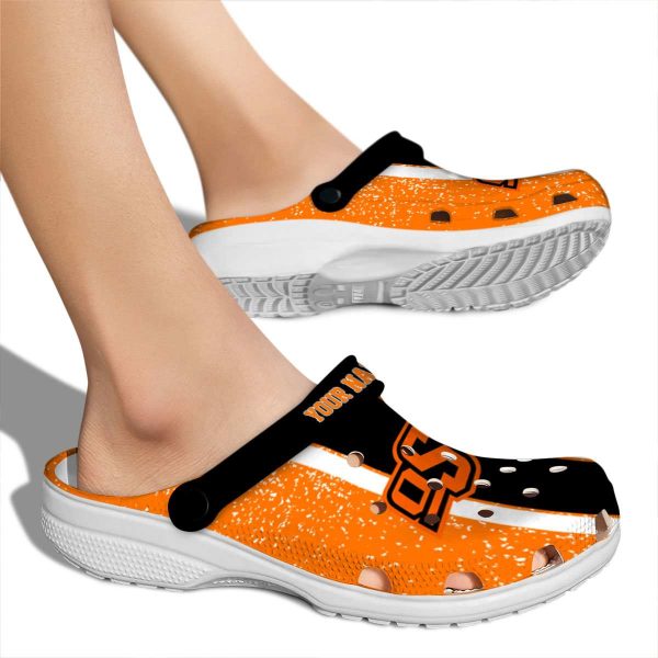 Customized Oklahoma State Cowboys Vertical Stripes Crocs High quality