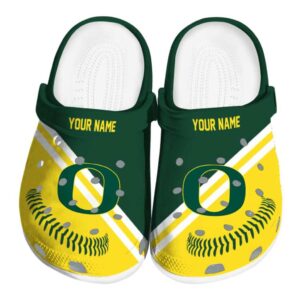 Customized Oregon Ducks Baseball Motif Crocs Best selling