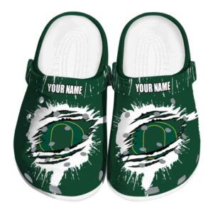 Customized Oregon Ducks Splash Motif Background Crocs Best selling