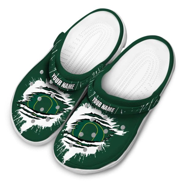 Customized Oregon Ducks Splash Motif Background Crocs Trendy