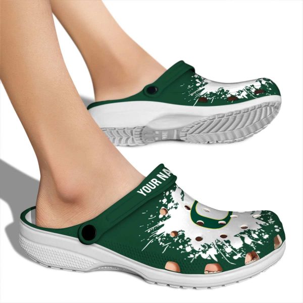 Customized Oregon Ducks Splatter Background Crocs High quality