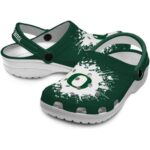 Customized Oregon Ducks Splatter Background Crocs Best selling