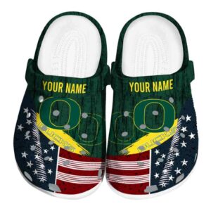 Customized Oregon Ducks Star Spangled Side Pattern Crocs Best selling