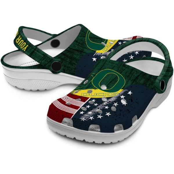 Customized Oregon Ducks Star Spangled Side Pattern Crocs Latest Model