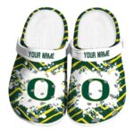 Customized Oregon Ducks Zigzag Paint Burst Crocs Best selling