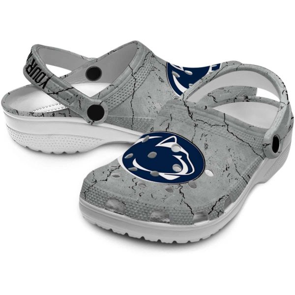 Customized Penn State Nittany Lions Cracked Texture Crocs Latest Model
