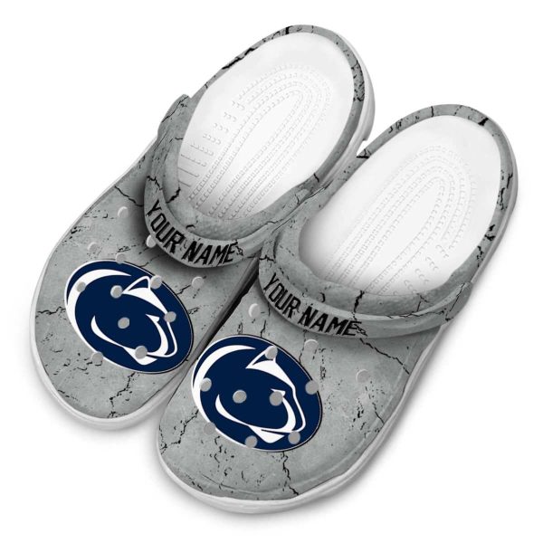 Customized Penn State Nittany Lions Cracked Texture Crocs Trendy